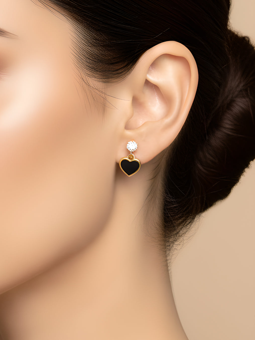 Black Heart Drop Earrings