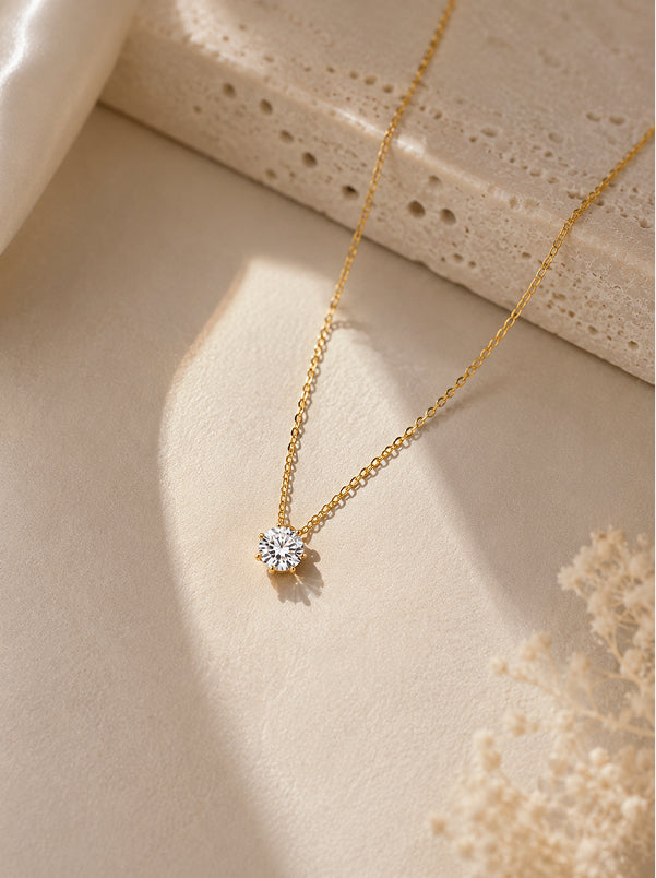 Crystal Solitaire Pendant Necklace