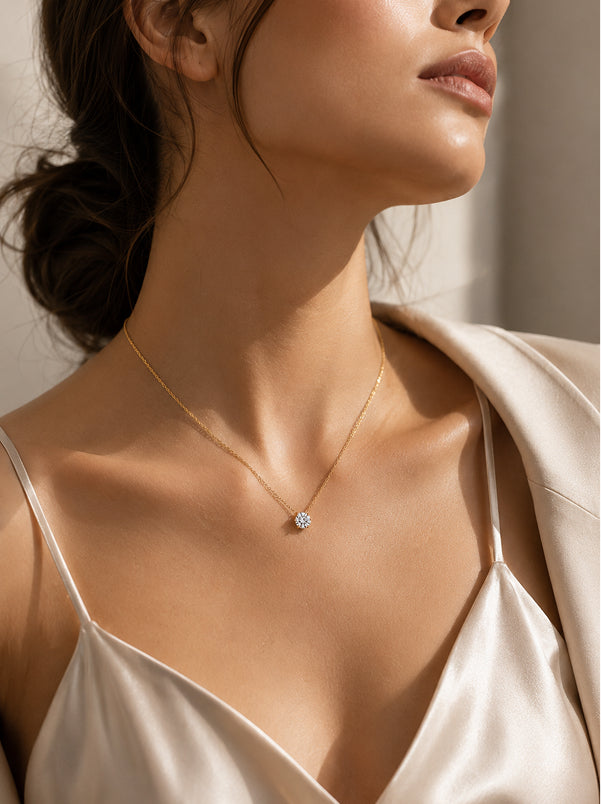 Crystal Solitaire Pendant Necklace