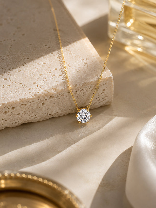 Crystal Solitaire Pendant Necklace