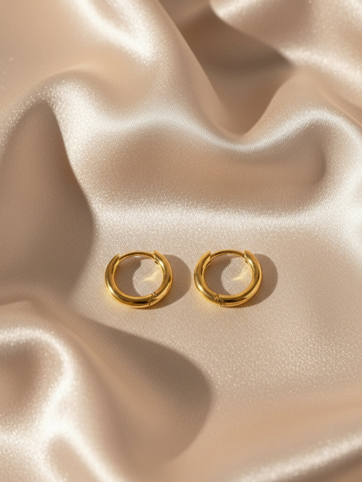Circle Pearl Gold Stud Earrings