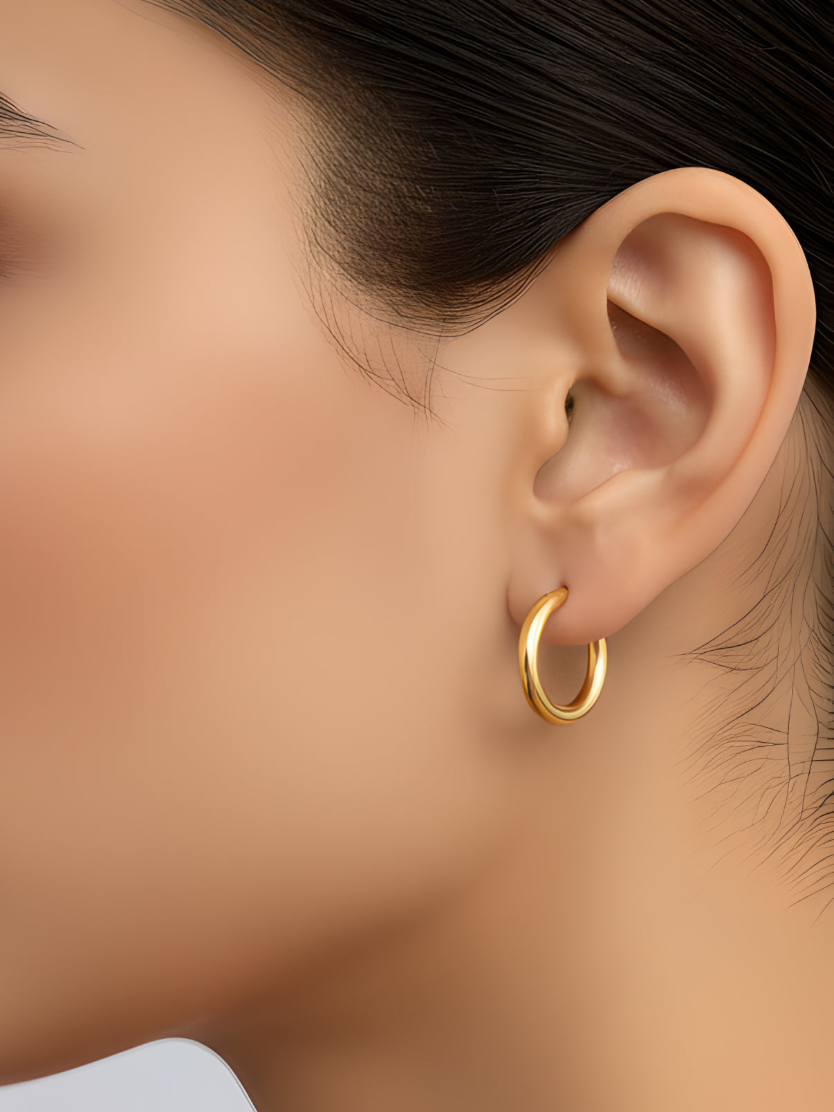 Circle Pearl Gold Stud Earrings