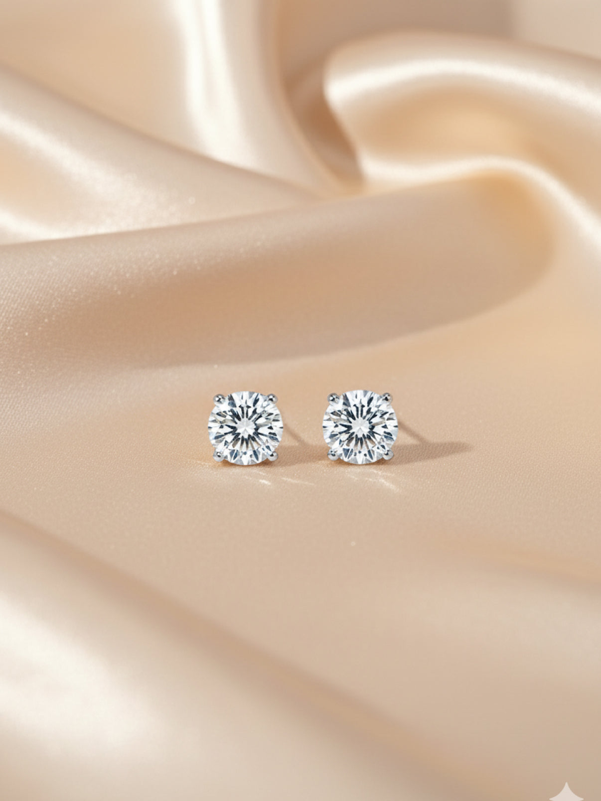 Round Crystal Stud Earrings