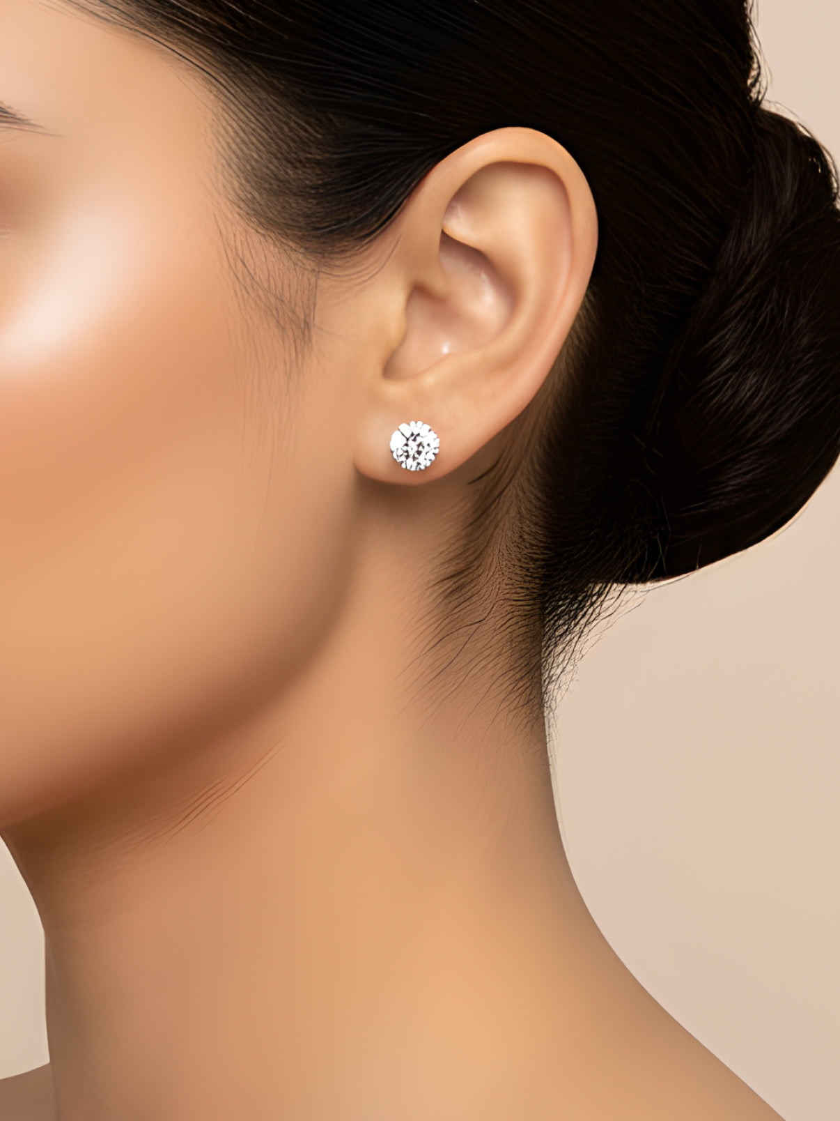 Round Crystal Stud Earrings