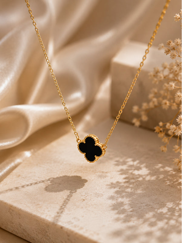 Black Clover Pendant Necklace