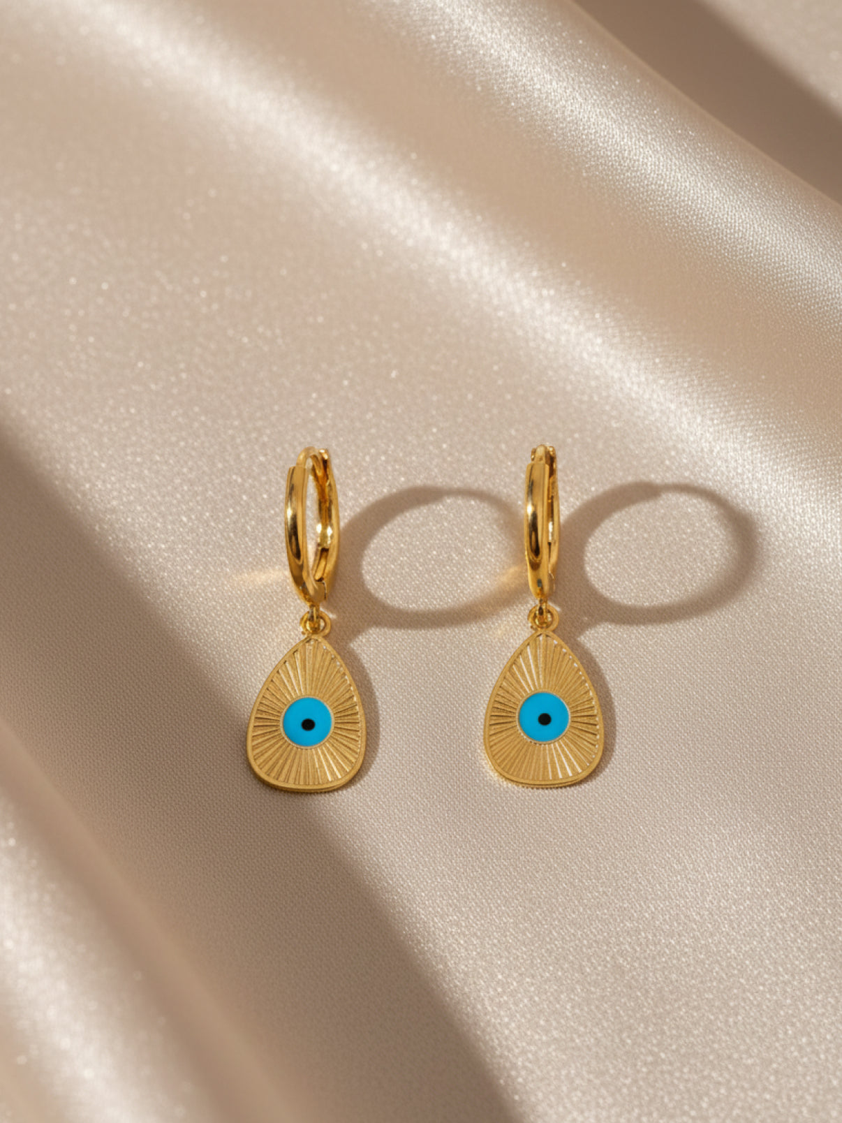 Turquoise Oval Drop Hoop Earrings
