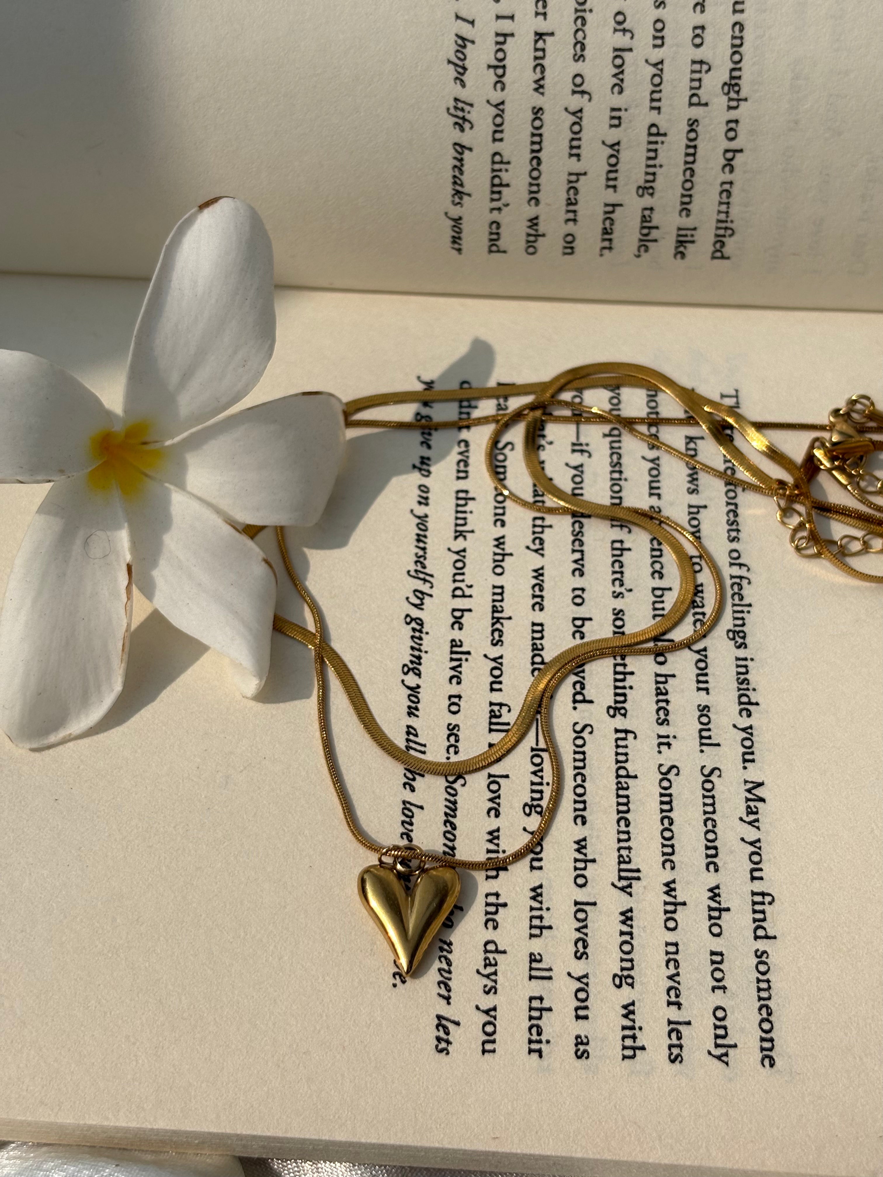 Puffed Heart Pendant Necklace