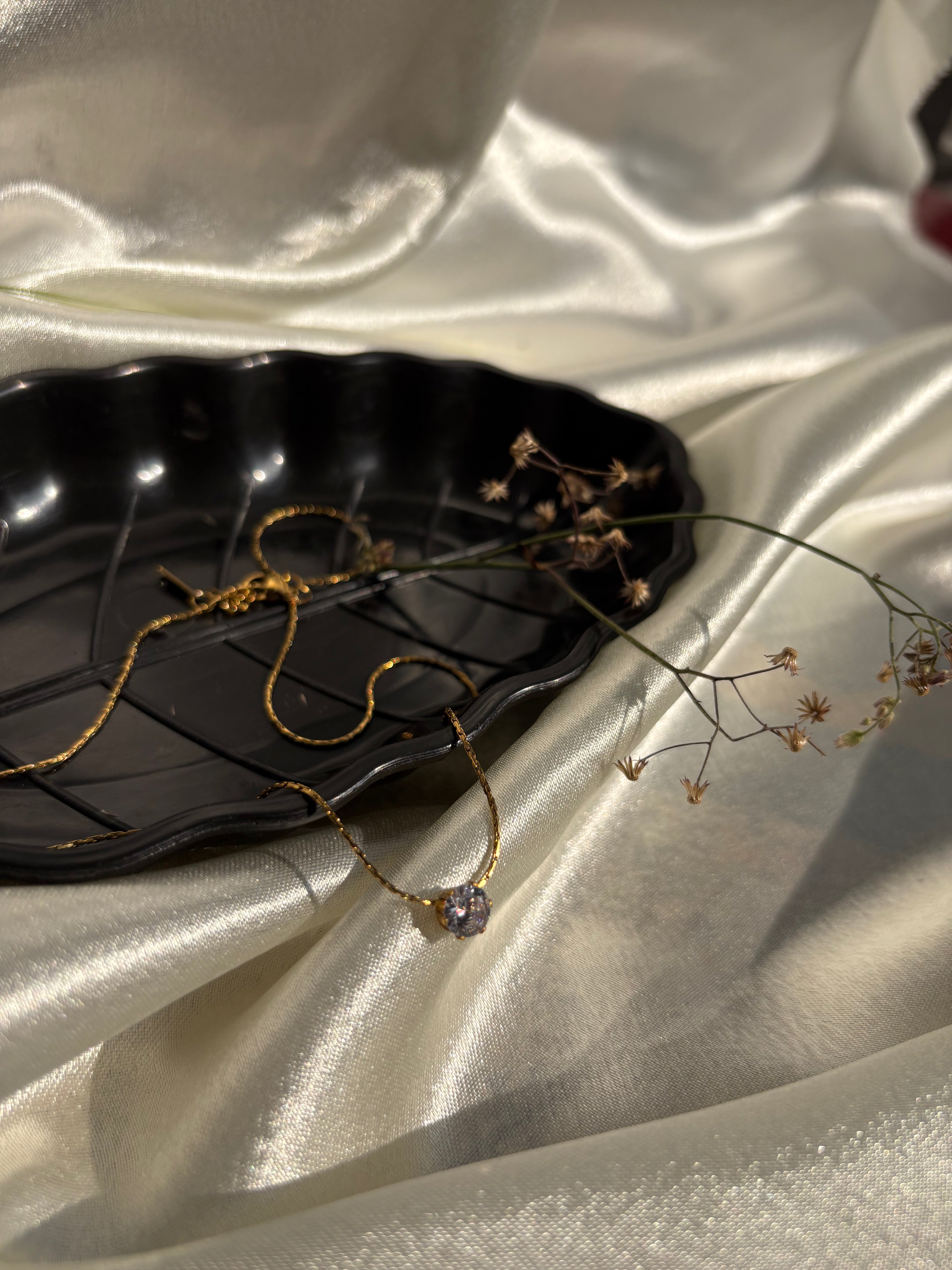 Crystal Solitaire Pendant Necklace