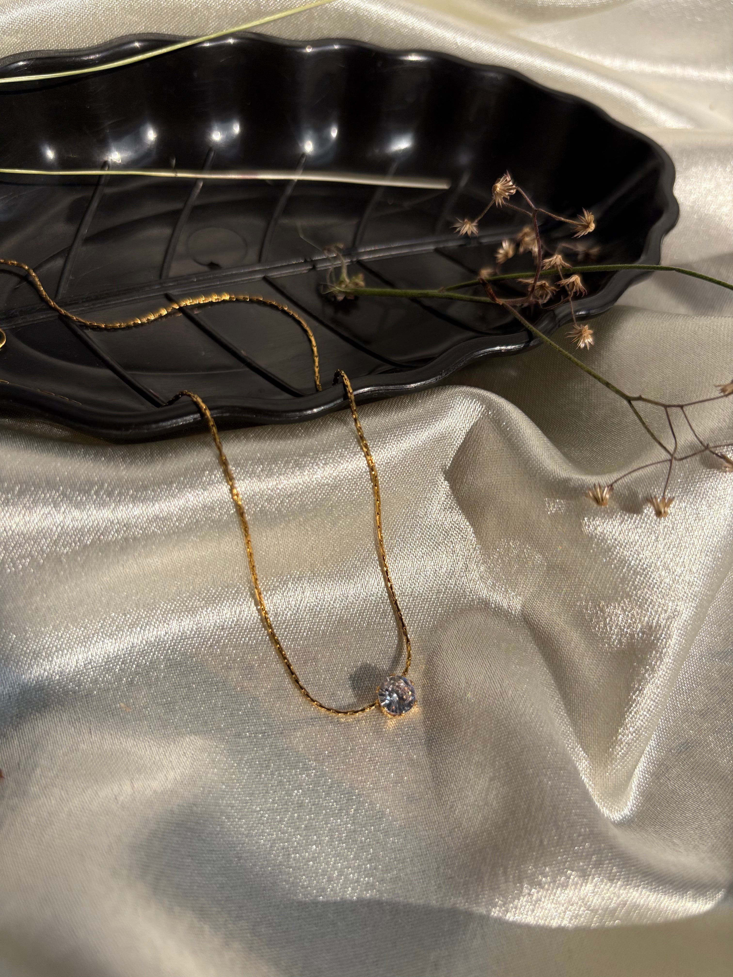 Crystal Solitaire Pendant Necklace